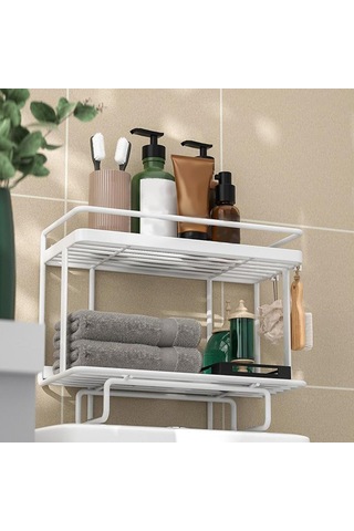Suntek Magideal Tuvalet Rafı Üzerinde Raf Banyo Alanı 2-katlı-beyaz Beyaz