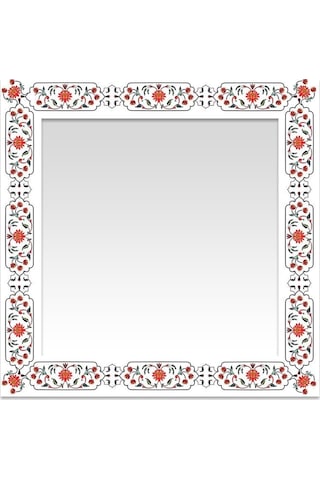 Art Deko Kare Dekoratif Ayna Çok Renkli