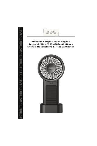 Premium Çalışma Alanı Mağaza Sezonluk Xo Mf103 4000mah Güneş Enerjili Masaüstü Ve El Tipi Vantilatör
