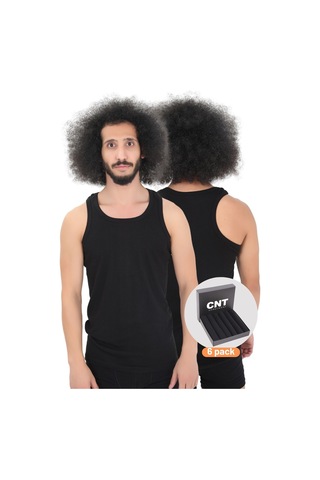 Cnt Erkek Atlet Pamuklu Basic 6'lı Premium Paket Siyah Siyah