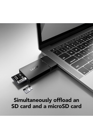 Lexar Usb 3.2 Gen1 255mb/sn Çift Yuvalı Microsd/sd Kart Okuyucu Lrw360u