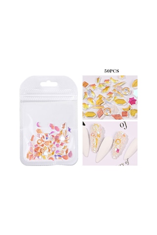 Samdoo 50 Adet Çeşitli Renkli Ab Pırlanta, Tırnak Süslemeleri, Düz Tabanlı Kristal Taşlar, 02 Numara