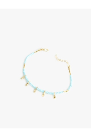 Koton Charm Detaylı Boncuklu Bileklik Turkuaz 6sak70861aa