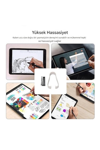 Samsung  Uyumlu S Pen Uç Galaxy Tab S Serisi İle Uyumlu Lite,fe,ultra S6,s7,s8,s9,s10,s11 5 Adet Beyaz