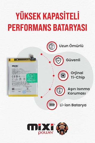 Realme 6 / 6s / 6 Pro Uyumlu Tam Kapasite Batarya