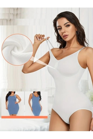 Mistirik Mamey Model Bel Göbek Ve Karın Sıkılaştırıcı Seamless Çıtçıtlı Korse Beyaz Renk8 Beyaz