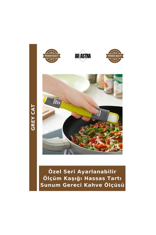 Özel Seri Ayarlanabilir Ölçüm Kaşığı Hassas Tartı Sunum Gereci Kahve Ölçüsü Çok Renkli