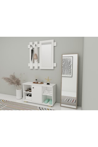 Edessa Ayakkabı/antre Hol Dolabı Beyaz Renk Beyaz