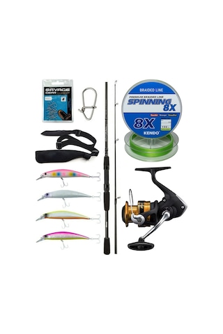Yek Outdoor Spin Olta Seti Okuma Wave Power 8'0 2.44 Cm 15-40 Gr 2 Parça Spin Kamışı&shimano Makina Fx 4000 Fc