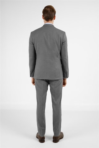 İmza Gri Mono Yaka Kazayağı Desen Yelekli 6 Drop Slim Fit Takım Elbise 1001255175 Gri