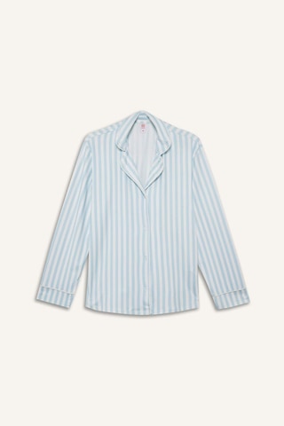 Defacto Regular Fit Pijama Yaka Uzun Kollu Üst G1980ax26spbe772 Mavi-be772