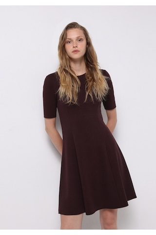 Colins Slim Fit Düz Kadın Bordo Kısa Kol Elbise Cl1076380 Q1.v1 Brd Bordo