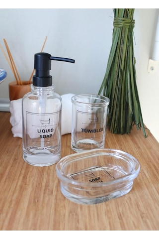 The Mia Clear Banyo Seti 3 Parça Şeffaf