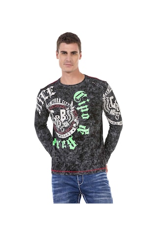 Cipo & Baxx CL476 Neon Desenli Sweatshirt Siyah