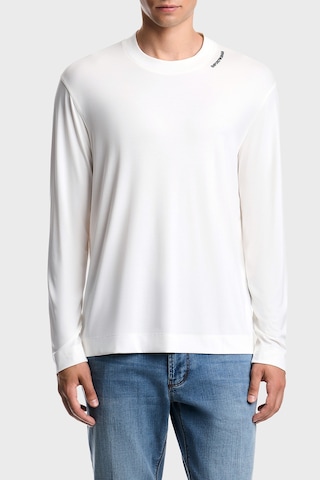 Emporio Armani İpek Karışımlı Bisiklet Yaka Uzun Kollu T Shirt Erkek T Shirt Em006771 Af13721 U0003 Beyaz