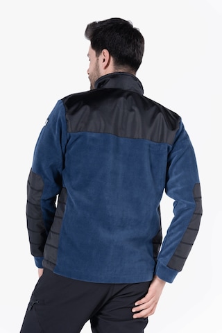 Omuz ve Dirsek Takviyeli Polar Ceket İndigo - Siyah