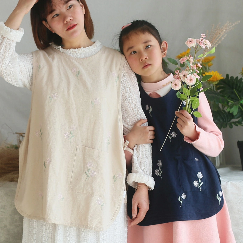 Skycity Kumaş Çiftlik Aile Fantezi Desenli Evde Mutfak Çalışmaları İçin Kısa Tip Tulum Apron Kahverengi, M Beden 150-180 Cm Diğer