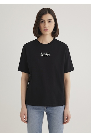 Mavi - Mavi Logo Baskılı Siyah Tişört 1611594-900 Siyah