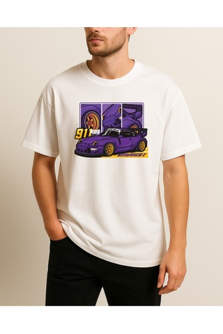 Hugo Boss 911 Baskılı T-shirt Beyaz