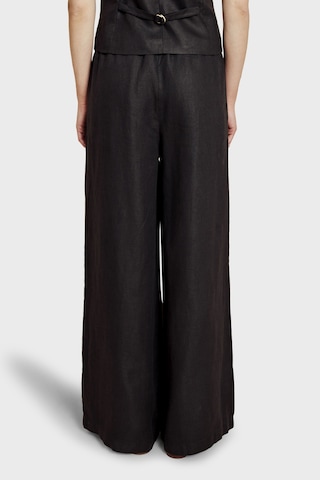 Brooks Brothers % 100 Keten Lastikli Bel Bol Paça Pantolon Bayan Pantolon Bbss26fpt014112 Siyah