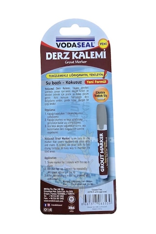 Vodaseal Kokusuz Ve Suya Dayanıklı Derz Yenileme Kalemi - Gri 1 Adet