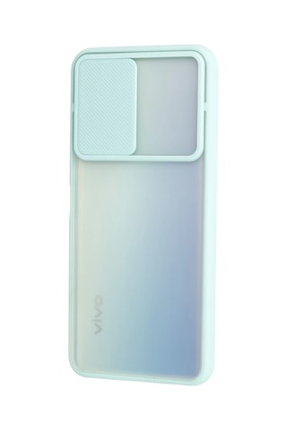 Uryport Vivo Y53s Kılıf Palm Buzlu Kamera Sürgülü Silikon - Turkuaz