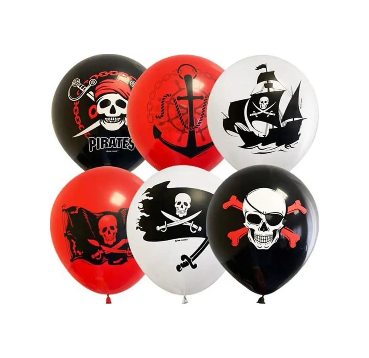 Riota Hava Balonları Korsanlar, 30 Cm, 15 Adet. 75821323 Kırmızı