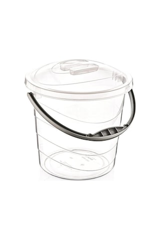 Polytime Poly Time 20 Litre Kapaklı Ölçekli Şeffaf Su Kovası - Abs Plastik - Saplı 7691938170178 Ahşap