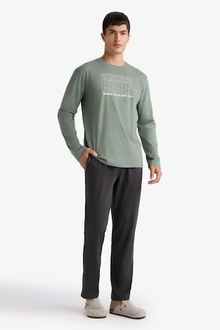 Defacto Pijama Takımı Regular Fit Baskılı Uzun Kollu Üst Uzun Alt D0940ax25aukh430 Haki