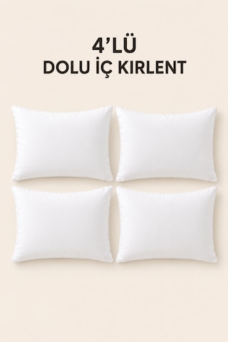 4'lü İç Kırlent Silikon Elyaf Dolgulu Koltuk Kırlenti İç Yastık Dolgusu Kırlent İçi 50x50 Cm 50 x 50