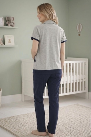Mecit Pijama Mecit 6352 Lacivert 3'lü Hamile Lohusa Pijama Takımı