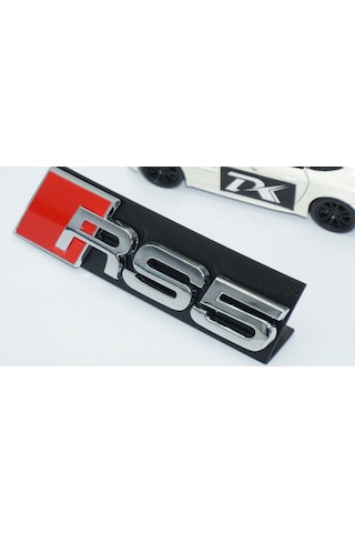 Dk Tuning Rs5 Gümüş Kırmızı 3d Ön Panjur Logo Audi İle Uyumlu