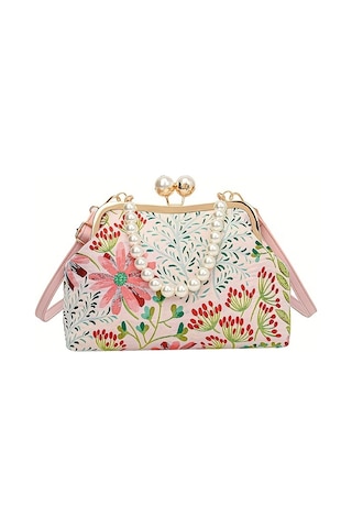 Zarif Çiçek Desenli Çapraz Çanta