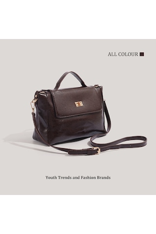 Charhp&kejnt Yüksek Kaliteli Dokulu Omuz Çantası Kadınlar İçin Şık Retro Üst Düzey Çanta Kahverengi