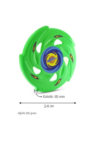 Frisbee Frizbi Fırlatma Diski Disk Atma Oyunu Çocuk Yetişkin Plaj Bahçe Oyuncak 24 Cm Yeşil