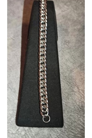 Gümüş Renk, Modern Halkalı Paslanmaz Çelik Erkek Bileklik 20 Cm Çok Renkli