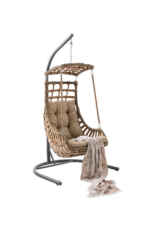 Capri Swing Alaçatı Tekli Rattan Bahçe Salıncağı Balkon Salıncağı Renkli