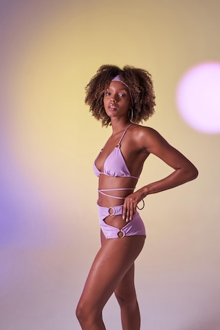 Holly Lolly Üçgen Bağcıklı Ayarlanabilir Delphi Bikini Üstü Pembe