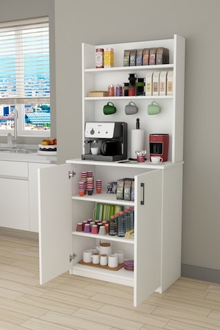 Asra Trend Kahve Köşesi KAHVE01 %100 MDF Çok Amaçlı Mutfak Dolabı Beyaz