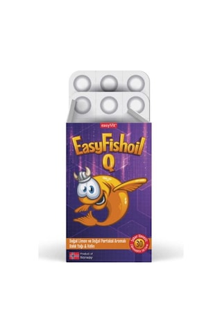 Easyvi̇t EasyFishoil Q 30 Çiğnenebilir Jel Form 30 Adet Easyvi̇t EasyFishoil Q 30 Çiğnenebilir Jel Form 30 Adet