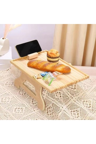 Kanepe Masası Çok Fonksiyonlu Kullanışlı Kanepe Tepsisi Ev İçin Telefon Tutuculu Katlanabilir Kanepe Masa Tepsisi 35 X 25 X 15 Cm