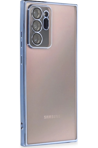 Cosmotex Newface Samsung Galaxy Note 20 Ultra Kılıf Razer Lensli Silikon - Açık Mavi