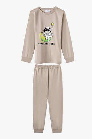 Penti Erkek Çocuk Gri Space Friends Pamuklu Uzun Kollu 2li Pijama Takımı