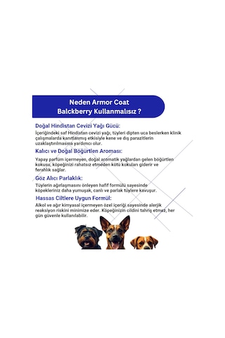 Armor Coat Köpek Bakım Spreyi Böğürtlen Kokulu 75 Ml