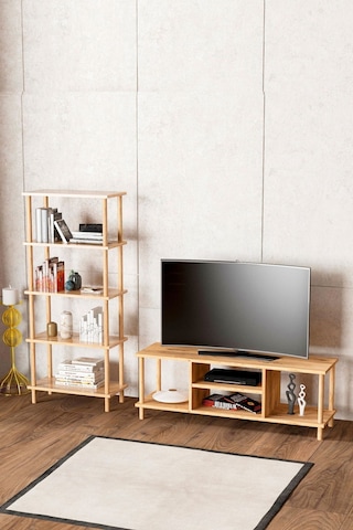 Tv Ünitesi, Beş Raflı Kitaplıklı Atlantikçam