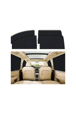 Boatshop1 2 Parça Arka Pencere Seti 2 4 Adet Araç Pencere Örtüleri Taşınabilir Araç Yan Perdeleri Kamp İçin Ayarlanabilir Raylı Tip