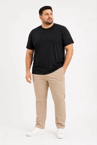 Freedom Storee Erkek Battal Big Size Basic Tişört Bisiklet Yaka Rahat Kalıp T-shirt - Siyah Çok Renkli