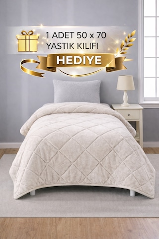 Welsoft Lüx Yorgan Tek Kişilik 155 X 215 Cm Ekru