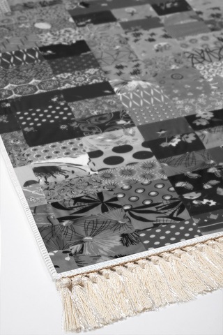 Eko Trend Djt Yıkanabilir Kaymaz Taban 3 Lü Yatak Odası Takımı Mu148 Patchwork gri