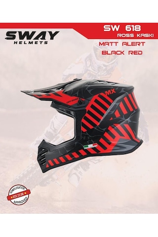 Sway Alert Full Face Tam Korumalı Kask 53-54cm Siyah - Kırmızı Siyah - Kırmızı